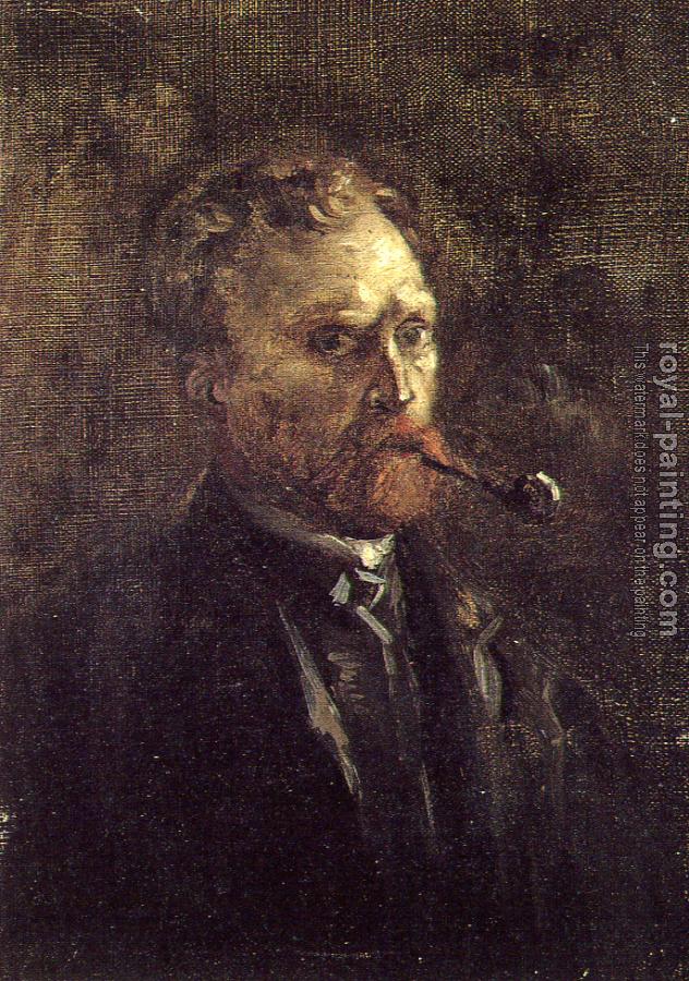 Vincent Van Gogh : Self-portrait with pipe II